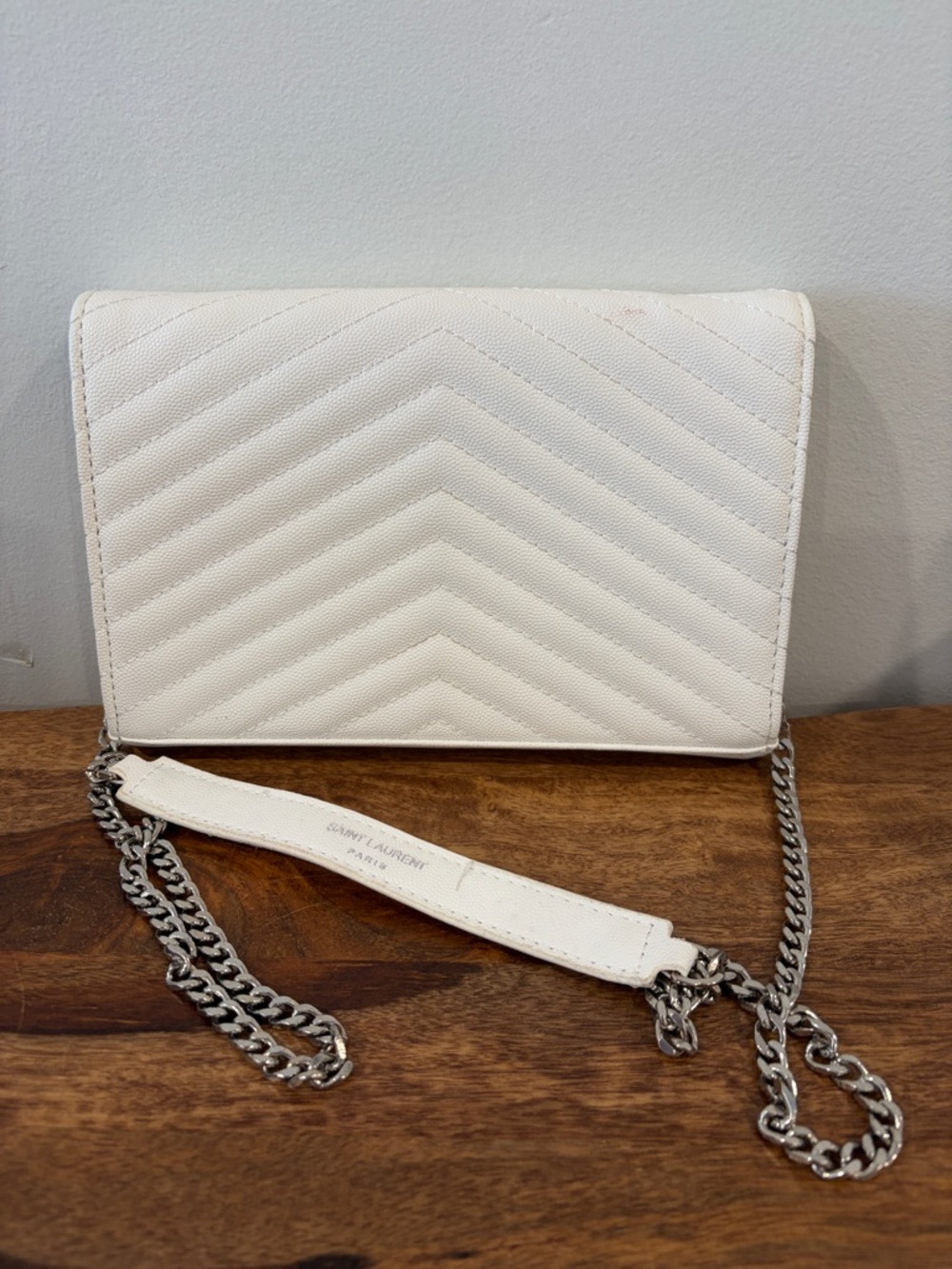 Designer Inspired Matelasse Quilted Monogram Chain Wallet Crossbody Bag - Picture 2 of 6